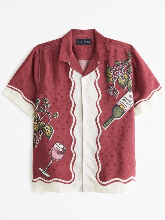 Abercrombie & Fitch Other - Abercrombie and Fitch Viscose(silk like) button up Wine Shirt men’s size small